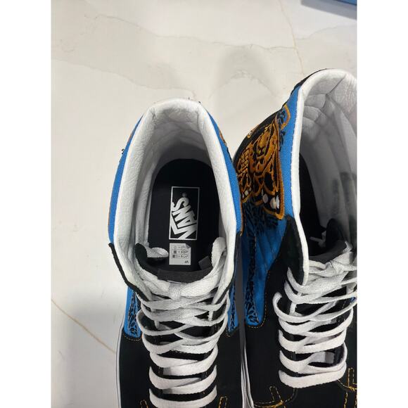 Vans Sk8-Hi Dia de los Muertos shoes Size 9.5 blue embroidered butterfly skulls main image 8